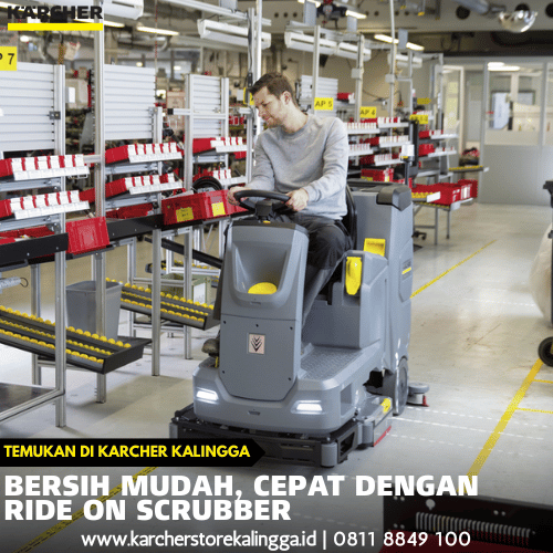 bersih mudah, cepat dengan ride on scrubber